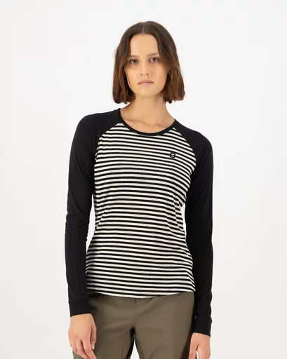Icon Merino Raglan Long Sleeve L | mr-stripe-black