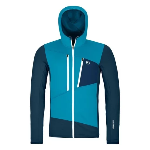 Fleece Grid Hoody S | mountain-blue