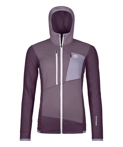 Fleece Grid Hoody L | dark-wild-berry